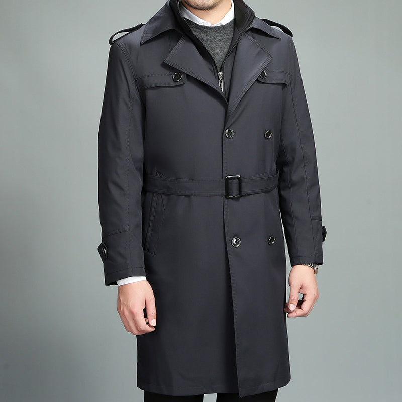 🖤Black Friday Sale:50% OFF🖤Men's Casual Zippered Lapel Trench Coat with Detachable Liner