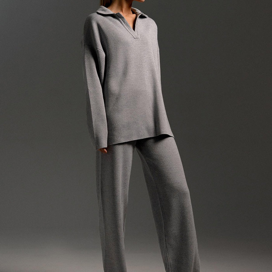 Pleteni top & Dvodijelni set širokih hlača