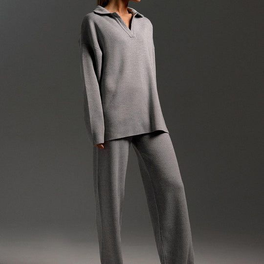 Pleteni top & Dvodijelni set širokih hlača