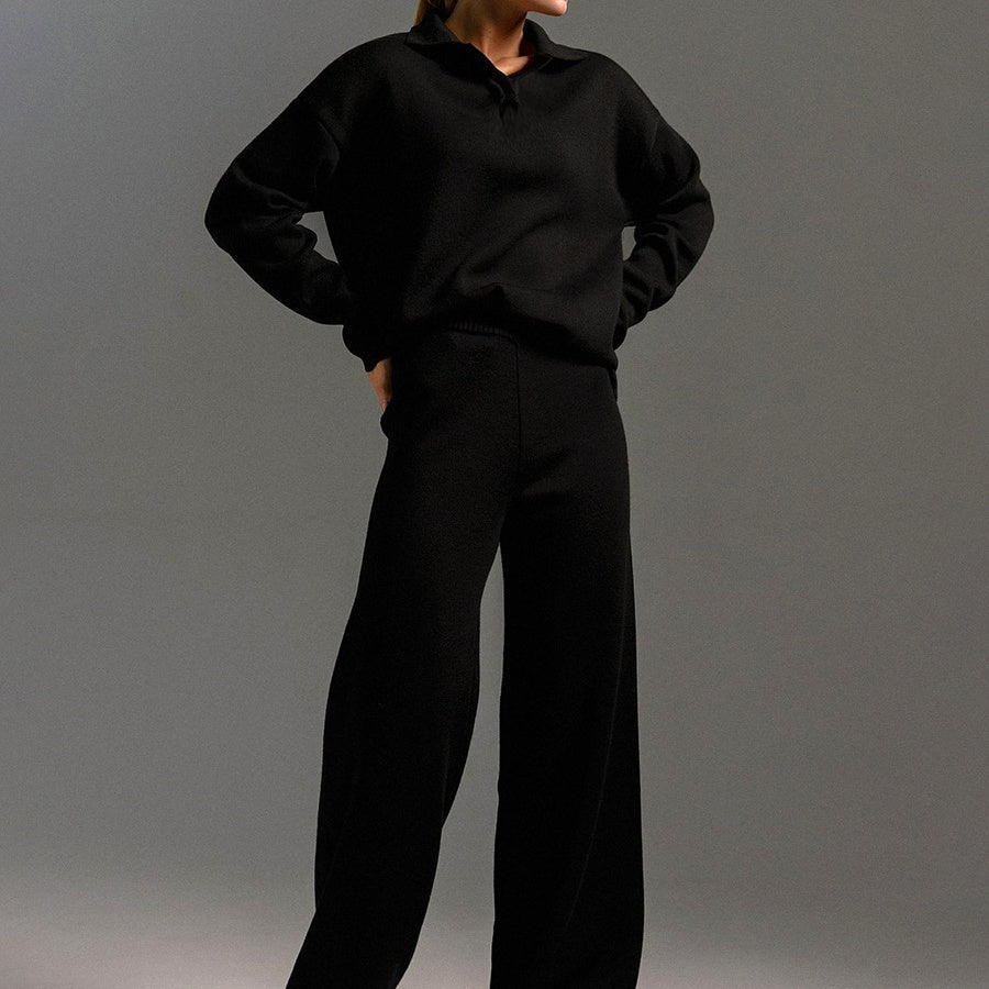 Pleteni top & Dvodijelni set širokih hlača