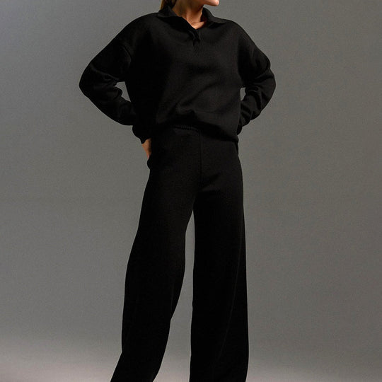 Pleteni top & Dvodijelni set širokih hlača