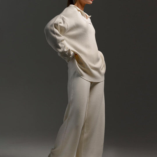 Pleteni top & Dvodijelni set širokih hlača