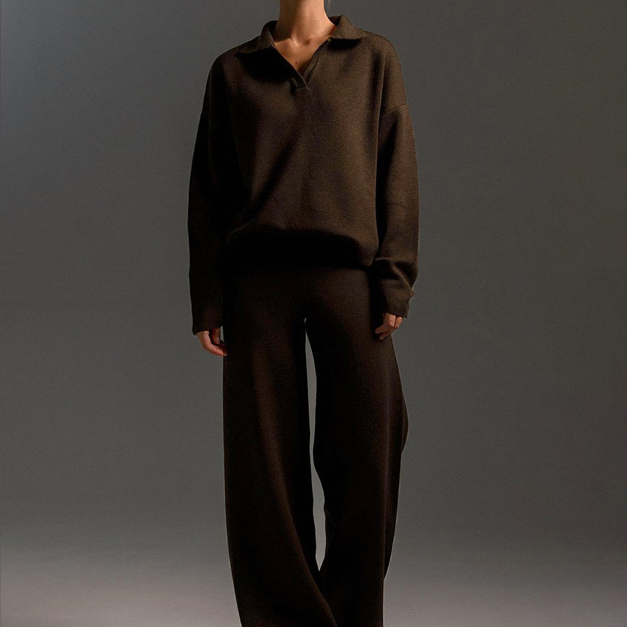 Pleteni top & Dvodijelni set širokih hlača