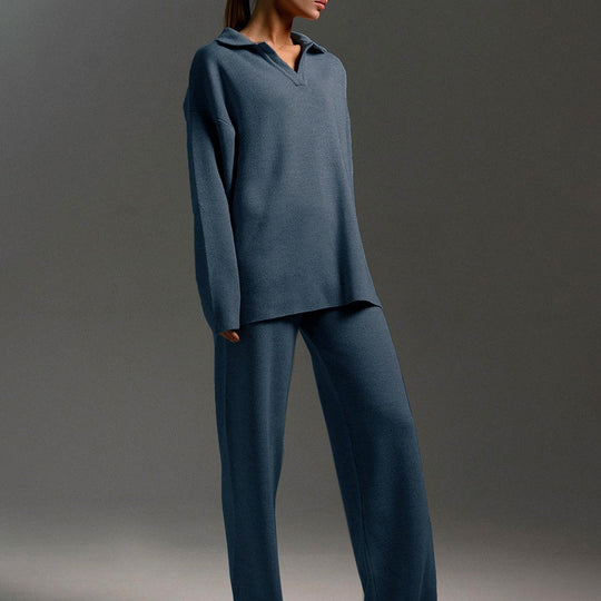 Pleteni top & Dvodijelni set širokih hlača