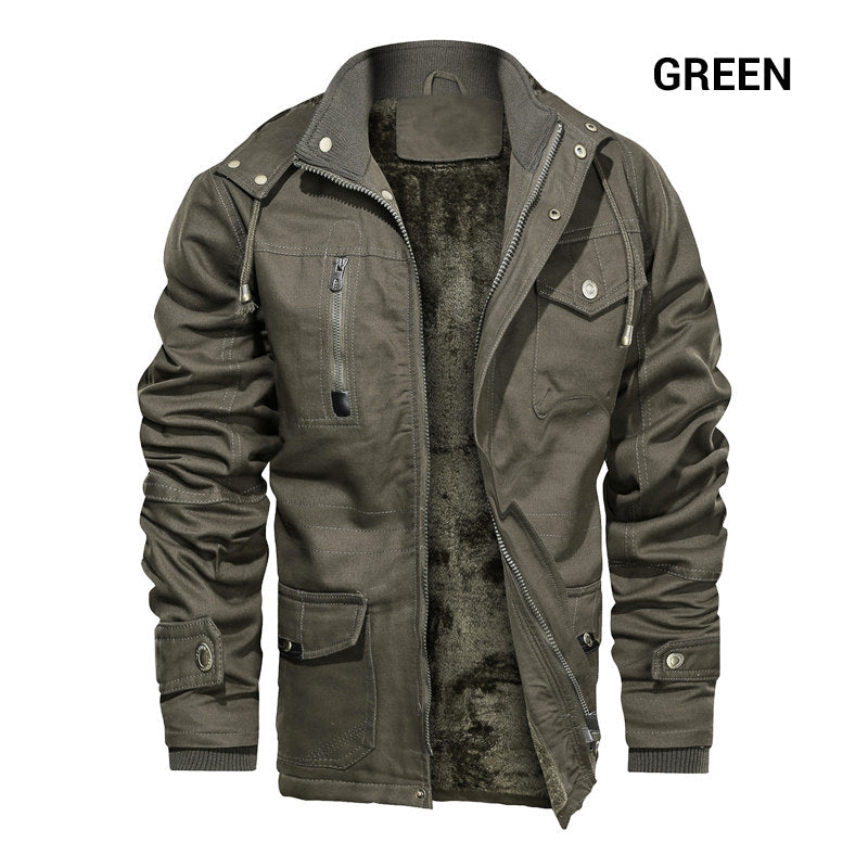 Men’s Winter Cargo Jacket with Hood