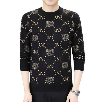 🔥Limited Time 50% Off 🔥Men's Thickened Crew Neck Printed Sweater