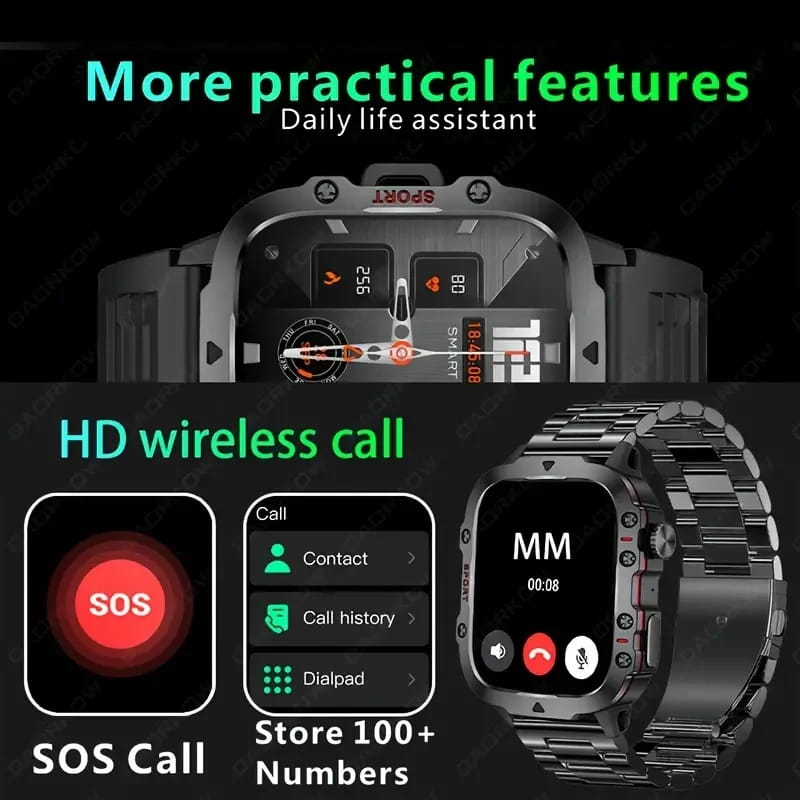 ⌚️Rugged Outdoor Smart Watch - 100+ Sports Modes