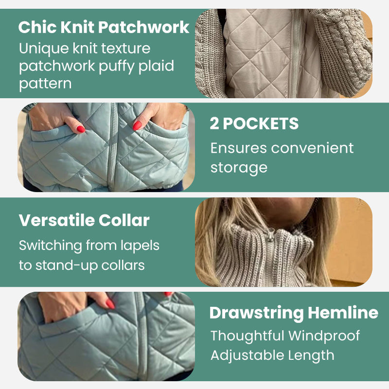 ✨2026 Collection at 50% OFF🎁Women's Knit Patchwork Puffy Jacket