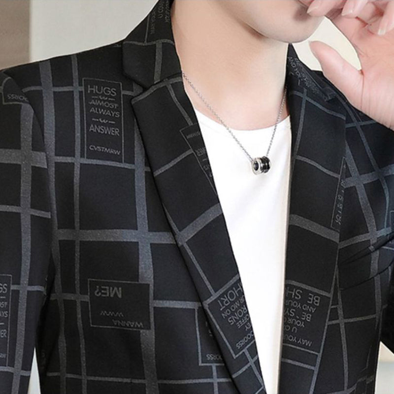 🖤Rebaixas da Black Friday: 50 % de desconto🖤Blazer de corte axustado e abotoadura simple para home