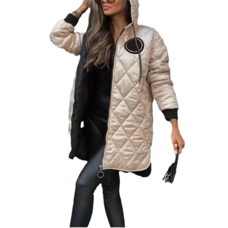 🌸Winter Hooded Zipper Warm Padded Jacket for Women