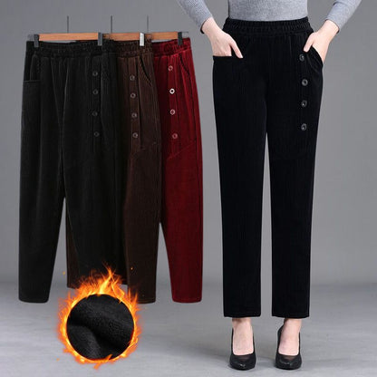 🔥🖤Black Friday Sale:50% OFF❄️Women's High Waist Corduroy Warm Pants