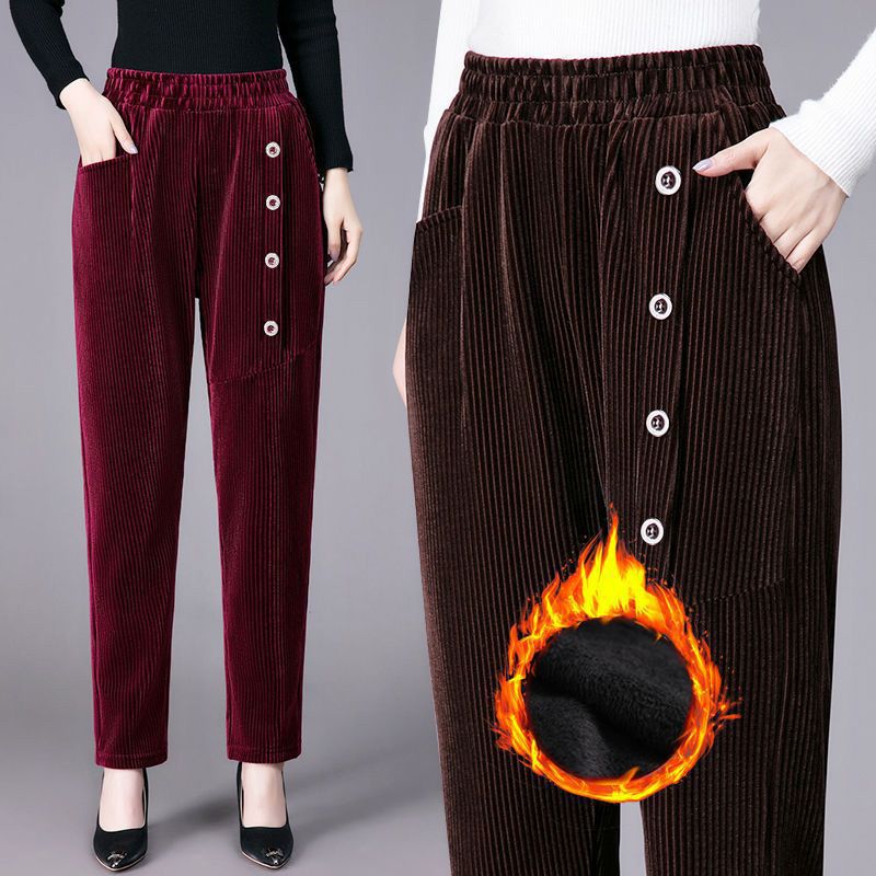 🔥🖤Black Friday Sale:50% OFF❄️Women's High Waist Corduroy Warm Pants