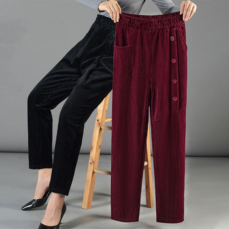 🔥🖤Black Friday Sale:50% OFF❄️Women's High Waist Corduroy Warm Pants