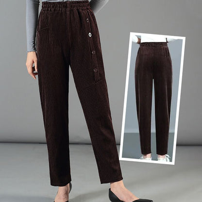 🔥🖤Black Friday Sale:50% OFF❄️Women's High Waist Corduroy Warm Pants