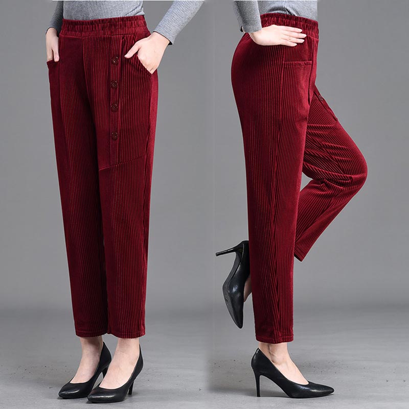 🔥🖤Black Friday Sale:50% OFF❄️Women's High Waist Corduroy Warm Pants