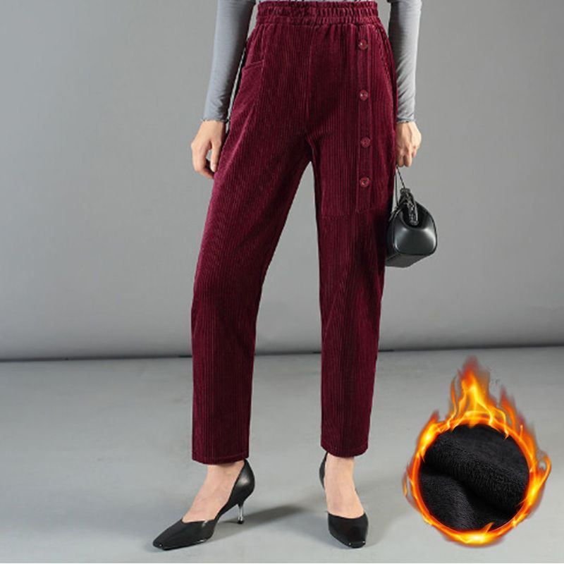 🔥🖤Black Friday Sale:50% OFF❄️Women's High Waist Corduroy Warm Pants