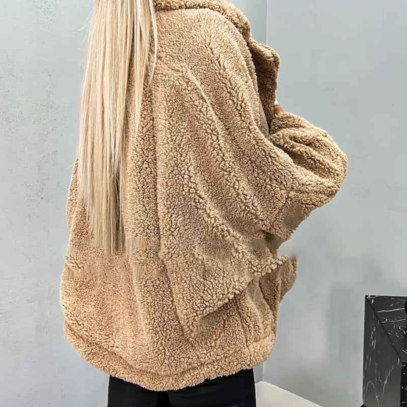 🔥🖤Black Friday-uitverkoop: 50% KORTING🔥Dikke damesjas met dubbele zakken en revers