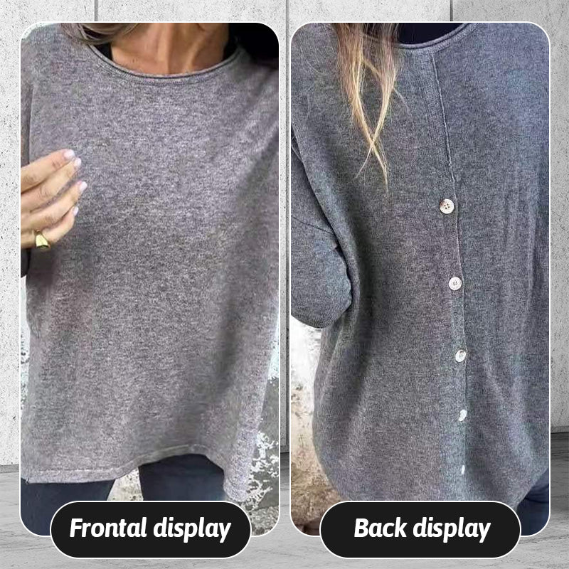 🖤Black Friday Sale:50% OFF🖤Women's Solid Round Neck Long Sleeve Tops🌹