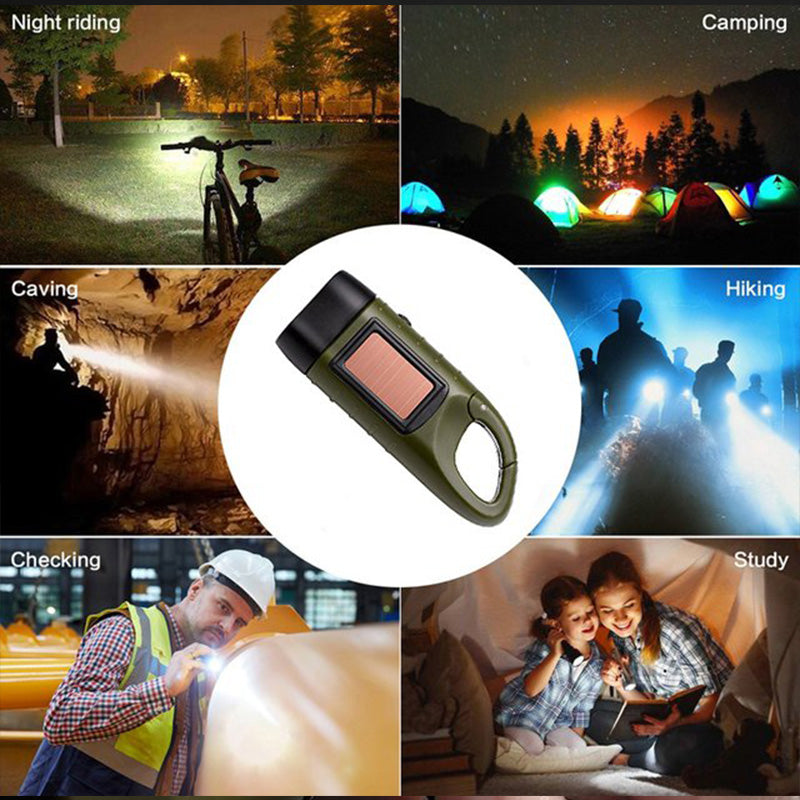 High Brightness Portable Outdoor Solar Powered Flashlight