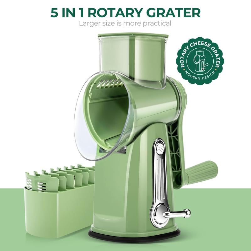 🧑‍🍳Kitchen Artifact - 50%OFF🥳5 in 1 Rotary Cheese Grater Vegetable Slicer