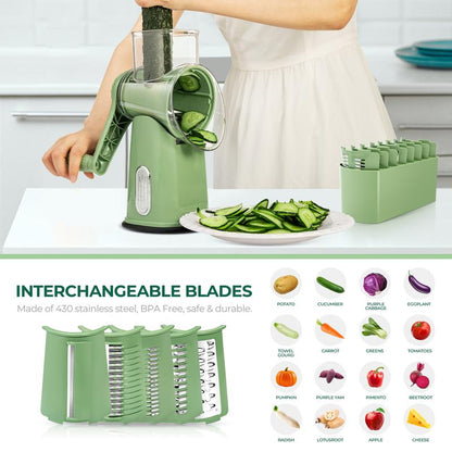 🧑‍🍳Kitchen Artifact - 50%OFF🥳5 in 1 Rotary Cheese Grater Vegetable Slicer