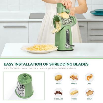 🧑‍🍳Kitchen Artifact - 50%OFF🥳5 in 1 Rotary Cheese Grater Vegetable Slicer