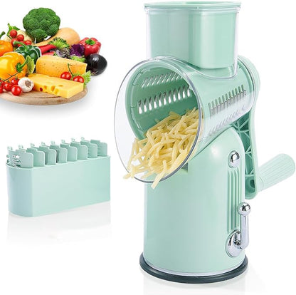 🧑‍🍳Kitchen Artifact - 50%OFF🥳5 in 1 Rotary Cheese Grater Vegetable Slicer