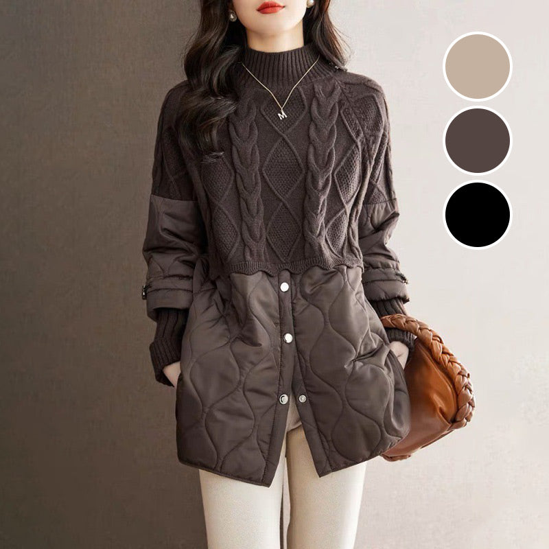 ❄️Winter-Specials❄️Women's Elegant Knit Patchwork Warm Coat