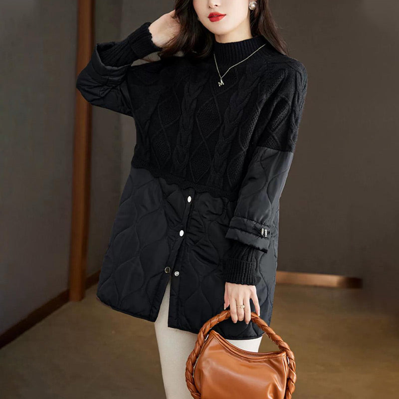 ❄️Winter-Specials❄️Women's Elegant Knit Patchwork Warm Coat