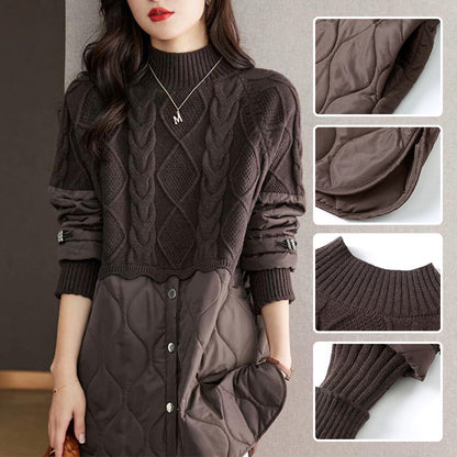 ❄️Winter-Specials❄️Women's Elegant Knit Patchwork Warm Coat