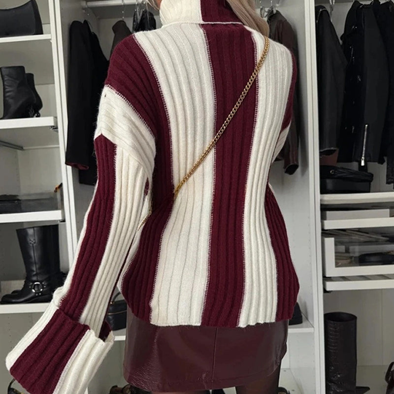 ✨Get 50% off💖Striped Knitted Sweater with Turn-down Collar