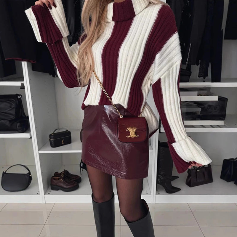 ✨Get 50% off💖Striped Knitted Sweater with Turn-down Collar