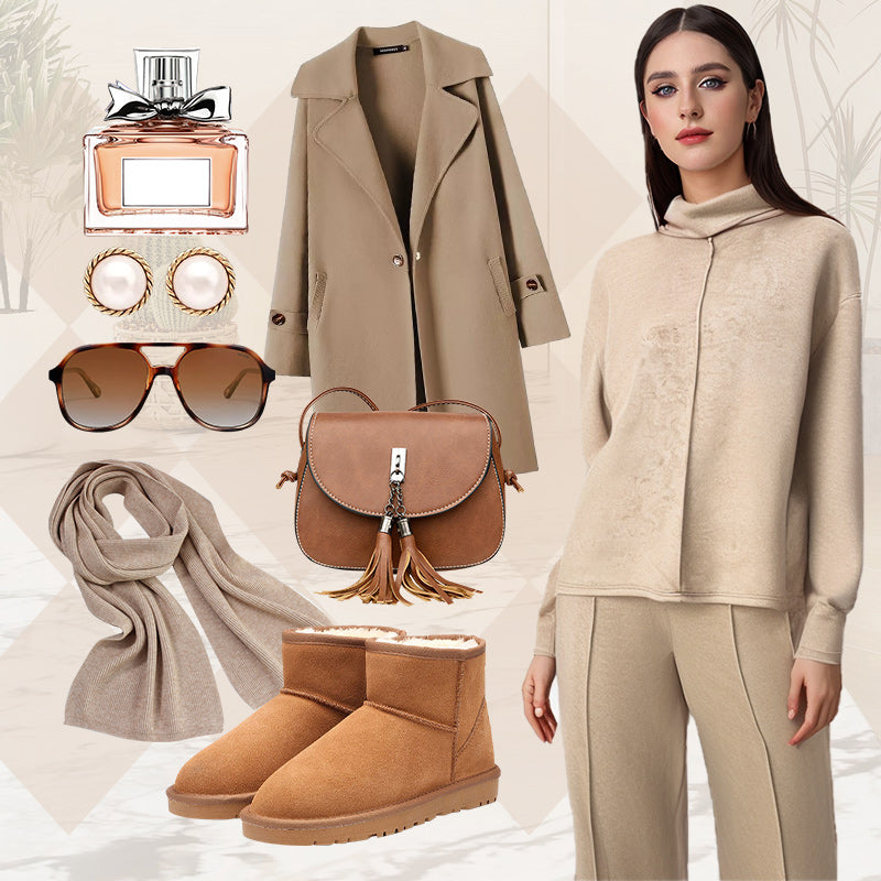 🔥🖤Venta de Black Friday: 50% de descuento🔥Conjunto informal de punto holgado de 2 piezas para mujer