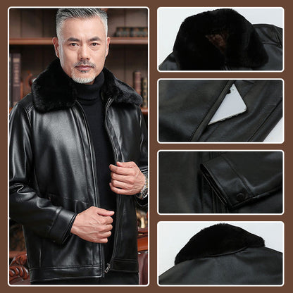 Men's Warm Zipper Faux Leather Jackets（50% OFF）