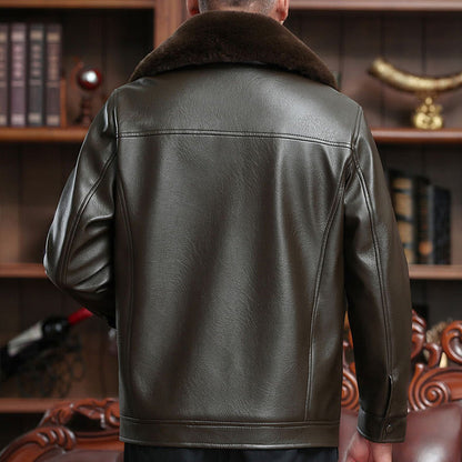 Men's Warm Zipper Faux Leather Jackets（50% OFF）