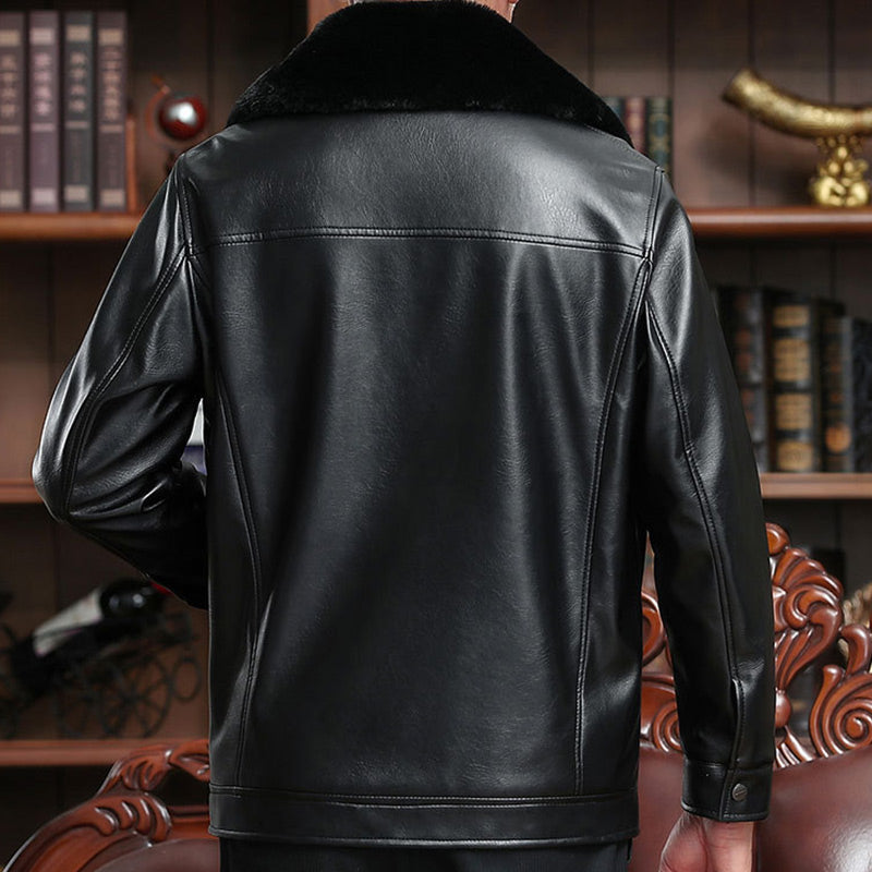 Men's Warm Zipper Faux Leather Jackets（50% OFF）