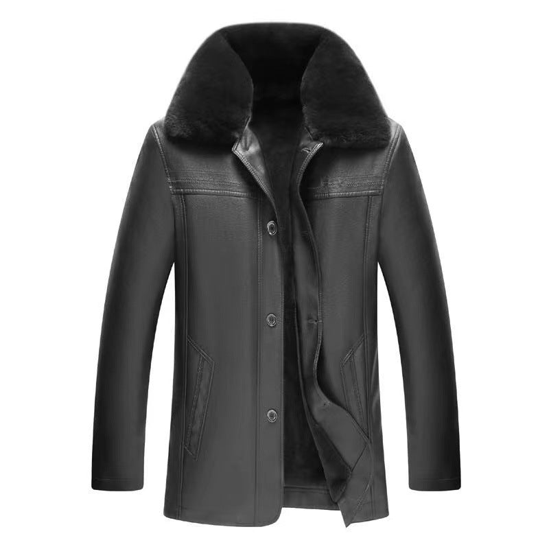 Men's Warm Zipper Faux Leather Jackets（50% OFF）