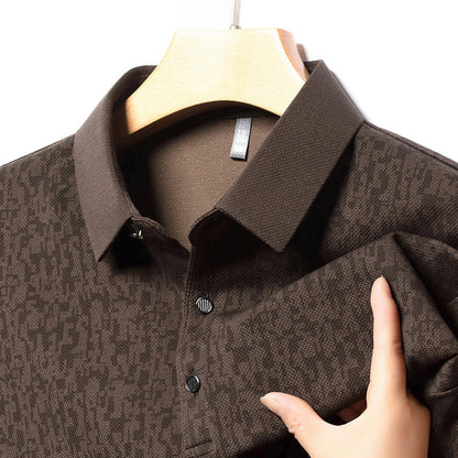 Men's Business Casual Lapel Long Sleeve T-Shirt