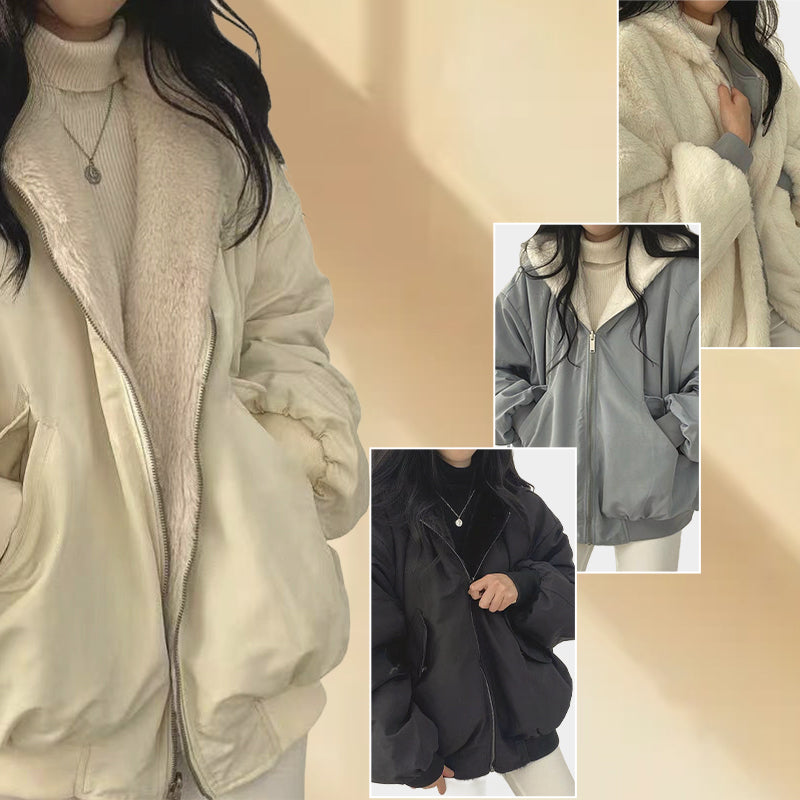 🔥🖤Black Friday Sale:50% OFF🔥Women's Oversized Cozy Plush -lined Jacket