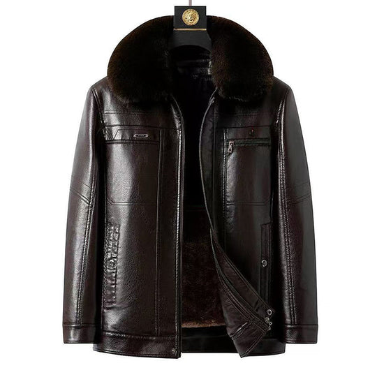❄️Winter Specials❄️ Men's Winter Leather Jacket with Plush Lining