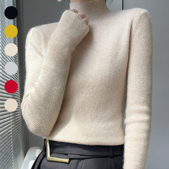 Erin %100 Yün Basit Yarım Yaka Slim Fit Kazak