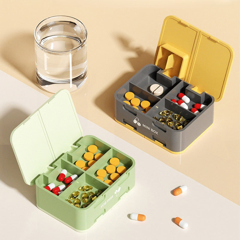 Multiple Compartments Waterproof Portable Mini Medicine Box