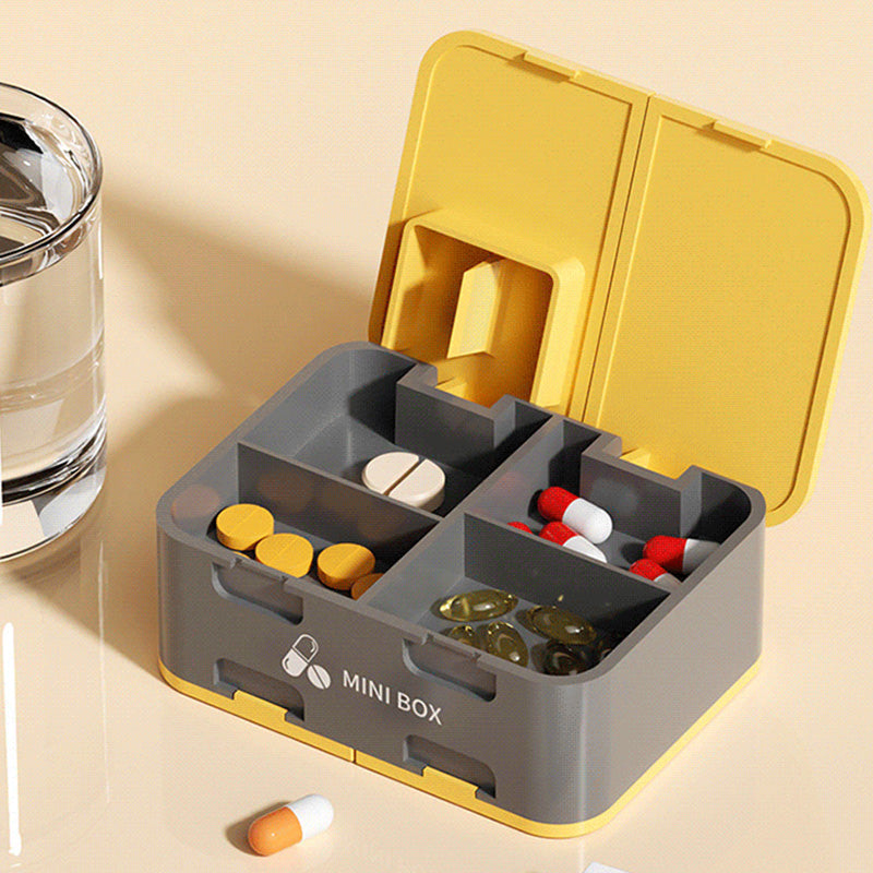 Multiple Compartments Waterproof Portable Mini Medicine Box