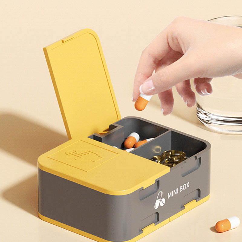 Multiple Compartments Waterproof Portable Mini Medicine Box