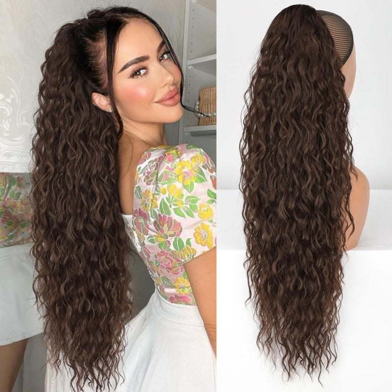 🩷Curly Wavy Frizzy Hair Extension with Ponytail
