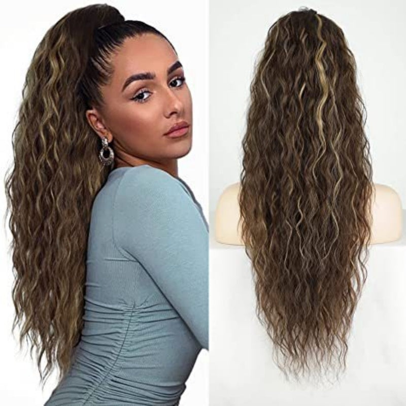 🩷Curly Wavy Frizzy Hair Extension with Ponytail