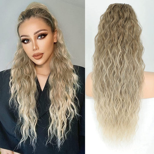 🩷Curly Wavy Frizzy Hair Extension with Ponytail