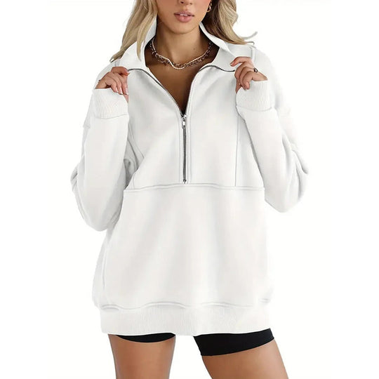 🎁Novoroční výprodej 49% sleva🔥Dámské ležérní klopové topy s polovičními zipy