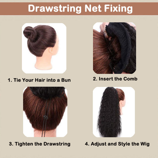 🩷Curly Wavy Frizzy Hair Extension with Ponytail