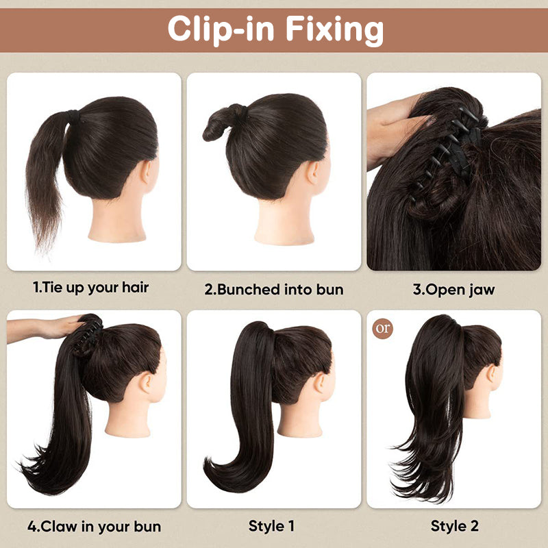 🩷Curly Wavy Frizzy Hair Extension with Ponytail